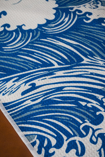 Rolling Waves Waffle Towel